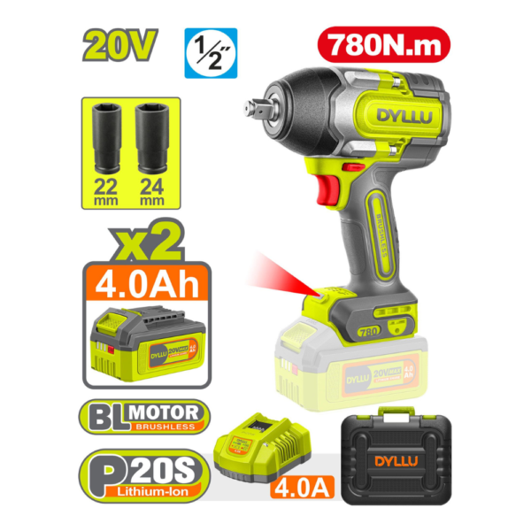 Clé à choc sans fil 780Nm DTCD1B78