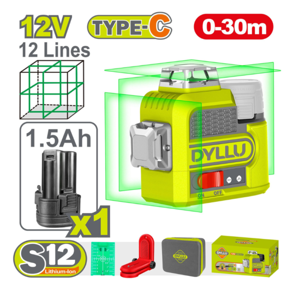 Niveau laser 3D sans fil 12V 3M