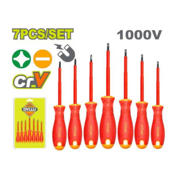 Jeu tournevis isoles 7 pcs dyllu