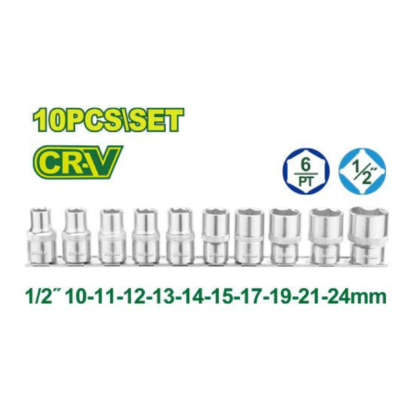 Jeu de 10 douilles 1/2