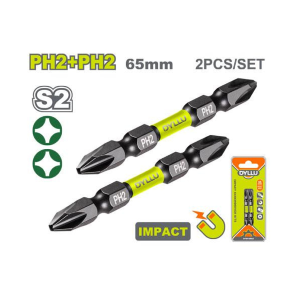 Embout tournevis ph2+ph2 2pcs choc dyllu