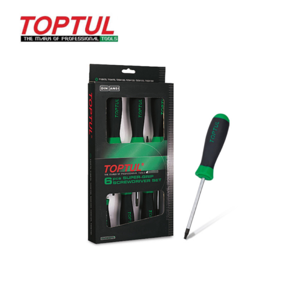 JEU DE TOURNEVIS STAR TAMPERPROOF SUPER-GRIP 6 PIÈCES TOPTUL
