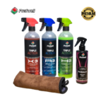 PACK PROFWELL PREMIUM NETTOYAGE INTERIEUR / EXTERIEUR 3IN1 TRIPLE ACTION + PARFUM ET CHIFFON MICROFIBRE