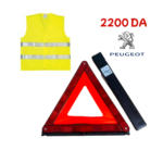 PACK SÉCURITÉ AUTO — TRIANGLE DE SIGNALISATION ORIGINAL PEUGEOT + GILET FLUORESCENT