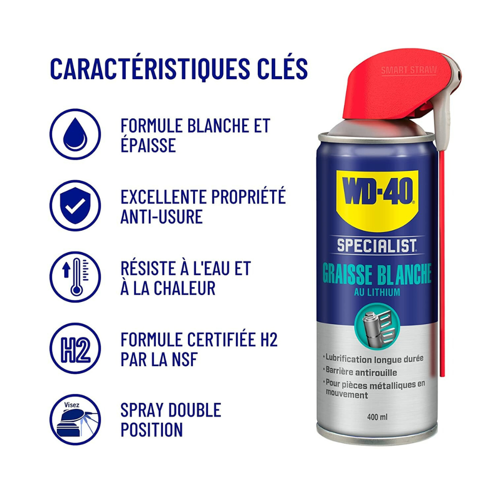 wd40-graisse-blanche WD-40 SPECIALIST GRAISSE BLANCHE 400 ML – Image 1