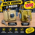 Pack 2 verrous en applique MECO – verrou à clé deux côtés et verrou à bouton